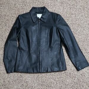 Vintage Worthington Black Leather Jacket Classic Design